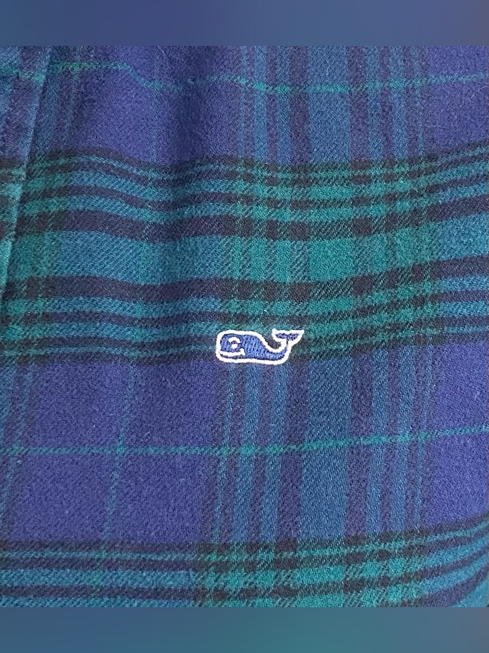 Vineyard Vines Boy S Blue Green Plaid Flannel Button-Down Shirt Boho Fall Preppy - Picture 9 of 16